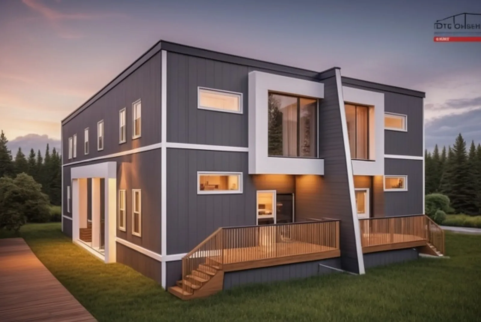 Modern Fourplex — exterior rendering