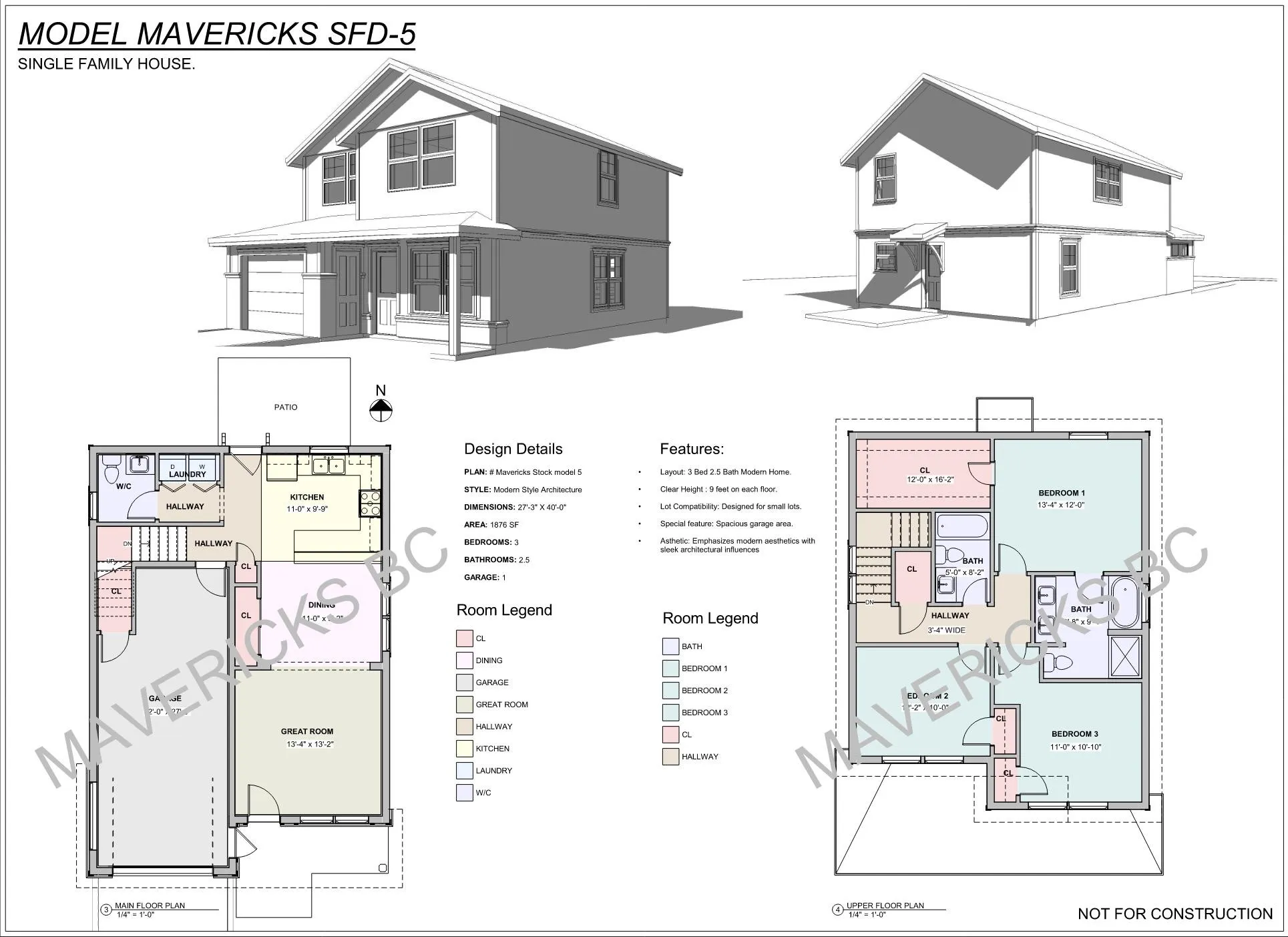 Suburban — floor plans and design sheet